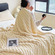 Plush Blanket Leisure Blanket Autumn Winter Warm Nap Throw Soft Cozy - Khaki-100x150cm V528-BLANKET-KHAKI-100-150-447468