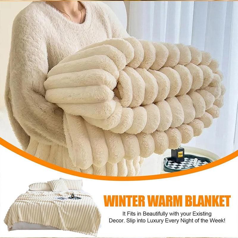 Plush Blanket Leisure Blanket Autumn Winter Warm Nap Throw Soft Cozy - Khaki-100x150cm V528-BLANKET-KHAKI-100-150-447468
