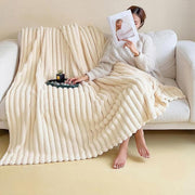 Plush Blanket Leisure Blanket Autumn Winter Warm Nap Throw Soft Cozy - White-150x200cm V528-BLANKET-WHITE-150-200-322538