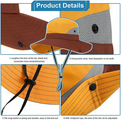 Women Wide Brim Ponytail Hat Sun Protect Visor Summer Beach Cap Anti Uv Floppy - Blue V528-BLCOLOUR-BLUE29142