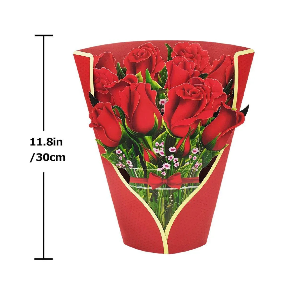 New Style 3D Pop Up Cards Paper Flower Bouquet Greeting Card for All Occasions - Blue Lily V528-BLUE-LILY-667685