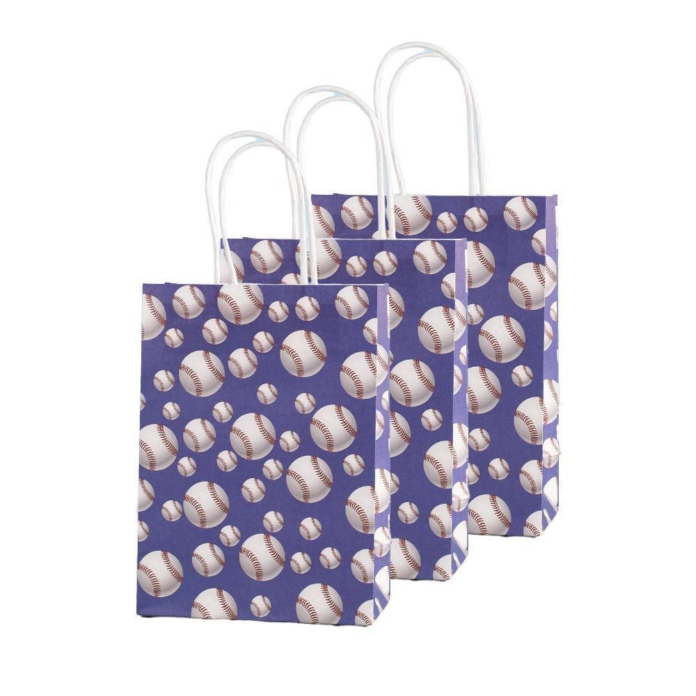 30PCS Fashion Ball Kraft Paper Gift Bag Festivals gift tote bag Party Favor Bag - Blue-Tennis-Ball-30pcs V528-BLUE-TENNIS-BALL-30PCS-988259