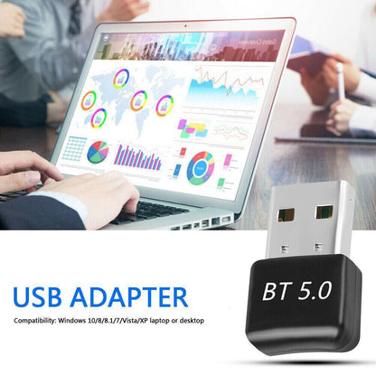 Bluetooth V5.0 Wireless USB Mini Dongle Adapter For Windows Laptop PC Universal V528-BLUETOOTH-54153