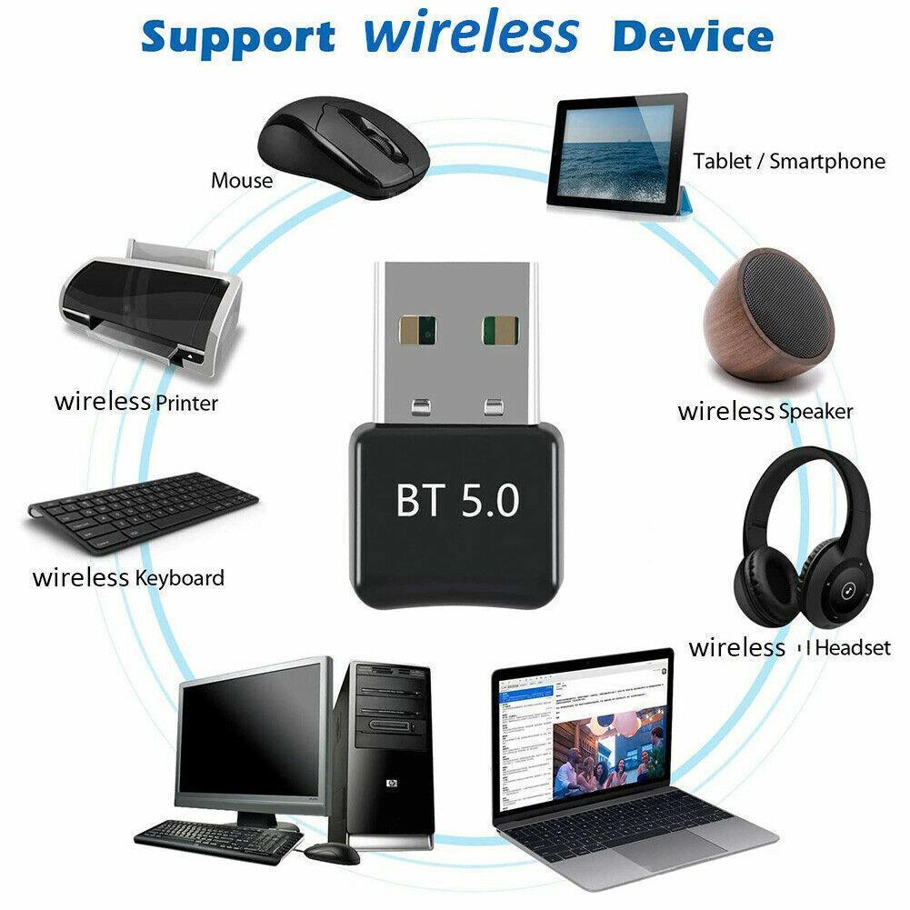 Bluetooth V5.0 Wireless USB Mini Dongle Adapter For Windows Laptop PC Universal V528-BLUETOOTH-54153