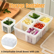 Convenient Crisper Box with Lid Storage Compartment Organizer for Vegetables V528-BNION-BOX-6-722297