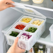 Convenient Crisper Box with Lid Storage Compartment Organizer for Vegetables V528-BNION-BOX-6-722297