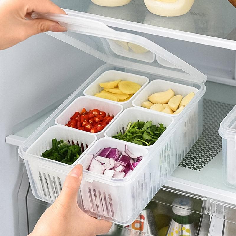 Convenient Crisper Box with Lid Storage Compartment Organizer for Vegetables V528-BNION-BOX-6-722297