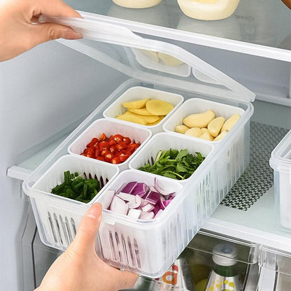 Convenient Crisper Box with Lid Storage Compartment Organizer for Vegetables V528-BNION-BOX-6-722297