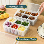 Convenient Crisper Box with Lid Storage Compartment Organizer for Vegetables V528-BNION-BOX-6-722297
