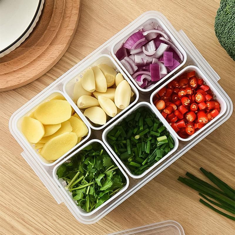 Convenient Crisper Box with Lid Storage Compartment Organizer for Vegetables V528-BNION-BOX-6-722297