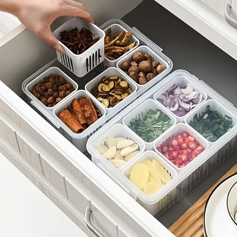 Convenient Crisper Box with Lid Storage Compartment Organizer for Vegetables V528-BNION-BOX-6-722297