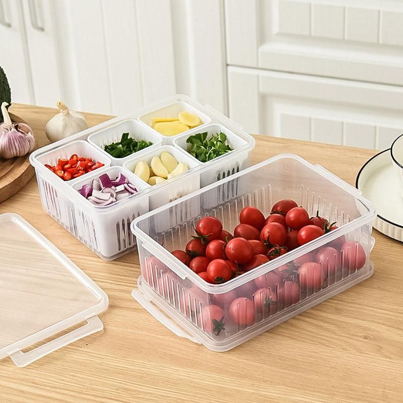 Convenient Crisper Box with Lid Storage Compartment Organizer for Vegetables V528-BNION-BOX-6-722297