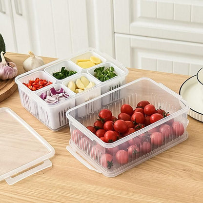 Convenient Crisper Box with Lid Storage Compartment Organizer for Vegetables V528-BNION-BOX-6-722297