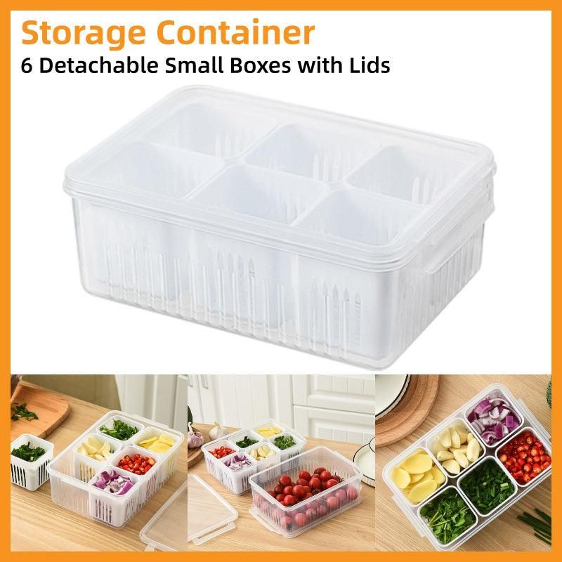Convenient Crisper Box with Lid Storage Compartment Organizer for Vegetables V528-BNION-BOX-6-722297