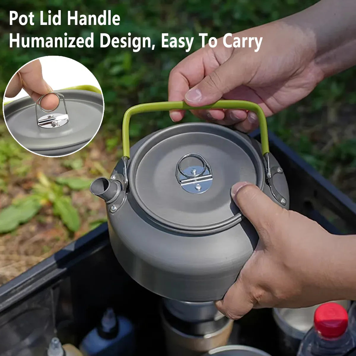 1.2L Outdoor Teapot Camping Hiking Portable Aluminum Kettle Coffee Pot Travel V528-BOIL-A-KETTLE-GREEN-664699
