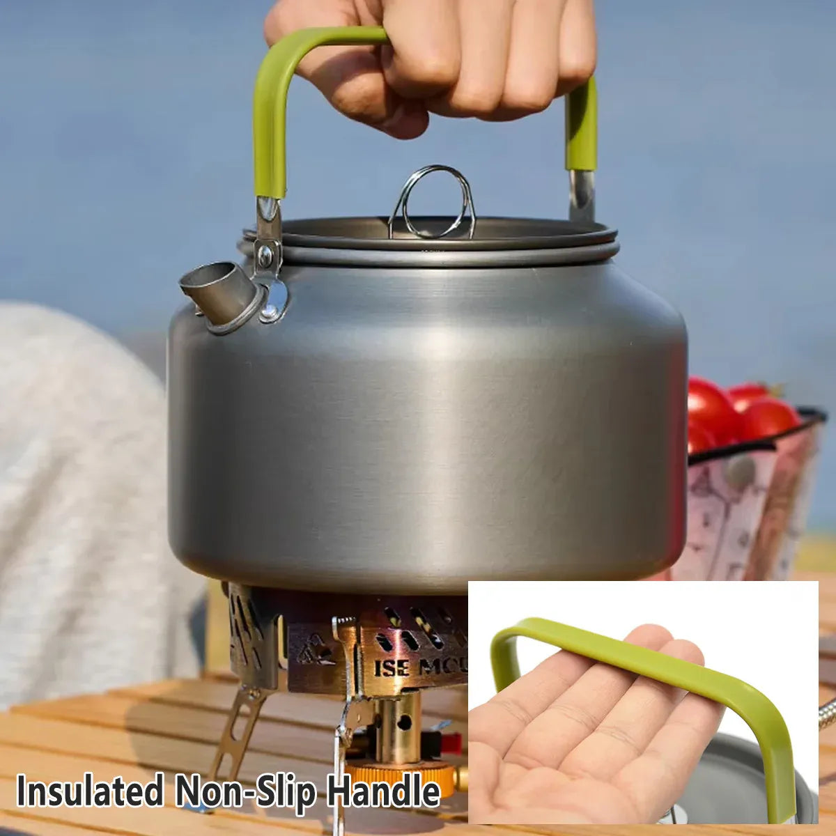 1.2L Outdoor Teapot Camping Hiking Portable Aluminum Kettle Coffee Pot Travel V528-BOIL-A-KETTLE-GREEN-664699