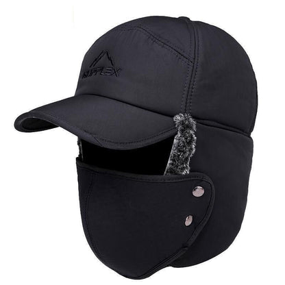 Winter 3 In 1 Thermal Fur Lined Trapper Bomber Hat With Ear Flap Face Mask Cap V528-BOMBERHAT-416987