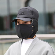 Winter 3 In 1 Thermal Fur Lined Trapper Bomber Hat With Ear Flap Face Mask Cap V528-BOMBERHAT-416987