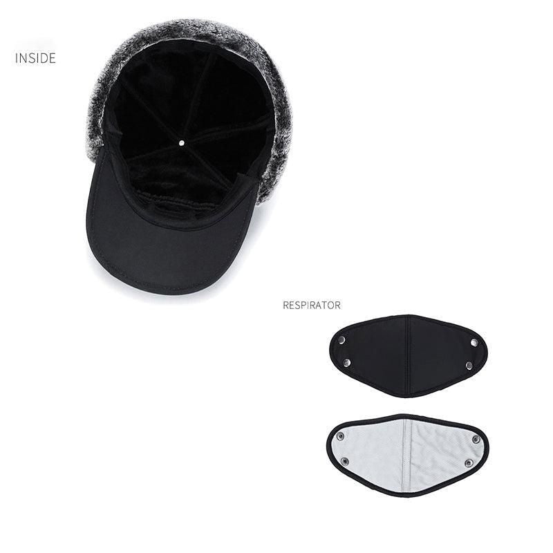 Winter 3 In 1 Thermal Fur Lined Trapper Bomber Hat With Ear Flap Face Mask Cap V528-BOMBERHAT-416987