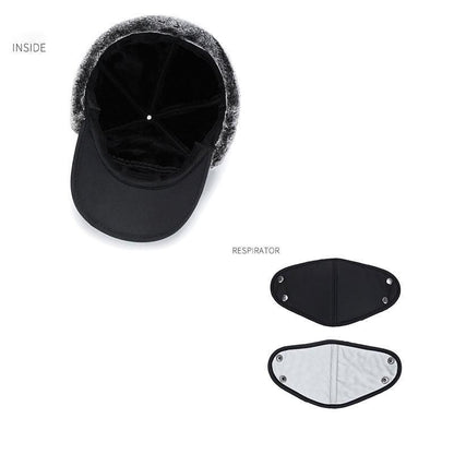 Winter 3 In 1 Thermal Fur Lined Trapper Bomber Hat With Ear Flap Face Mask Cap V528-BOMBERHAT-416987