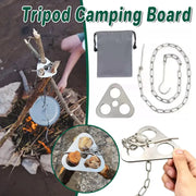 Outdoor Bonfire Rack Hanging Pot Picnic Fire Stand Stainless Steel Portable Foldable Tripod V528-BONFIRE-STAND-SILVER-196954