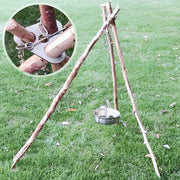 Outdoor Bonfire Rack Hanging Pot Picnic Fire Stand Stainless Steel Portable Foldable Tripod V528-BONFIRE-STAND-SILVER-196954