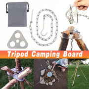 Outdoor Bonfire Rack Hanging Pot Picnic Fire Stand Stainless Steel Portable Foldable Tripod V528-BONFIRE-STAND-SILVER-196954