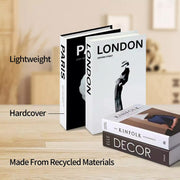 3 PCS Modern Decorative Books Set Foldable Fake Books for Display City Theme - A V528-BOOK-3PCS-748803