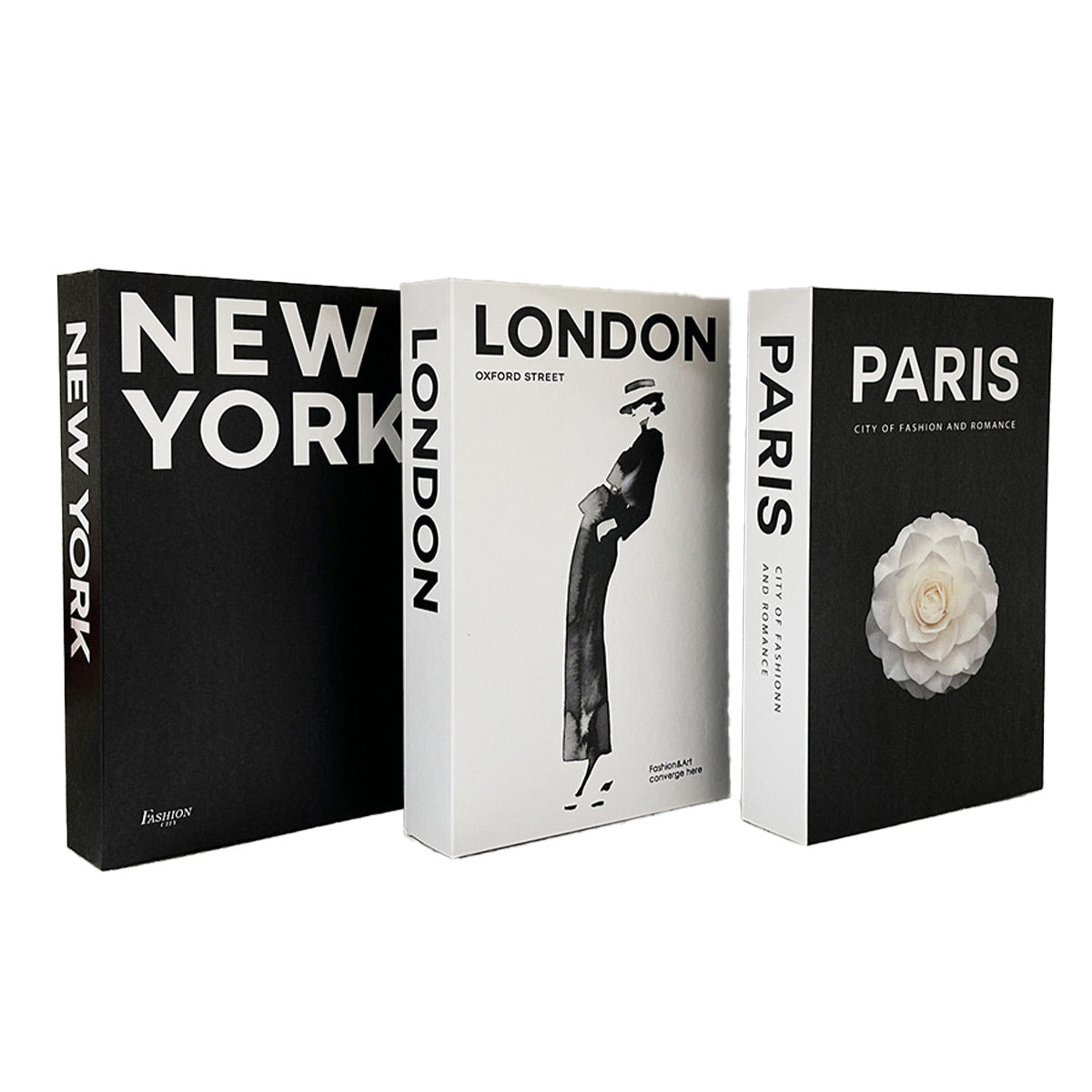 3 PCS Modern Decorative Books Set Foldable Fake Books for Display City Theme - A V528-BOOK-3PCS-748803