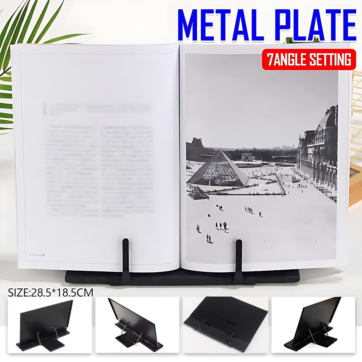 Portable Steel Book Stand Reading Desk Holder Tilt Adjustment Holder Bookstand V528-BOOKSTAND-BLACK-662468