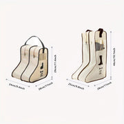 4PCS Beige Travel Shoe Bag Home Boot Storage Visual Dustproof Long Short Covers V528-BOOT-POCKET-BEIGE-4PCS-286330