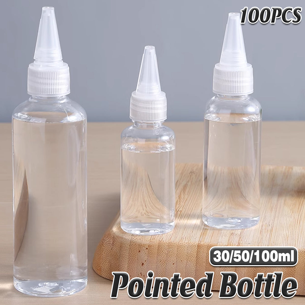 100pcs Needle Tip Plastic Bottles Transparent Squeeze Dispensing Bottle DIY Tool - 100ml V528-BOTTLE-100PCS-100ML-890607