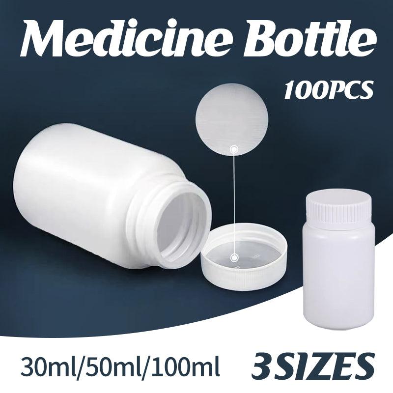 100pcs White Plastic Capsule Bottle Small Medicine Granule Packaging Container - 50ml V528-BOTTLE-100PCS-50ML-542858