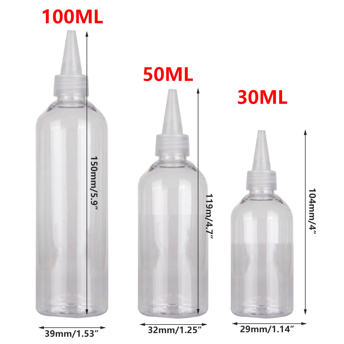 100pcs Needle Tip Plastic Bottles Transparent Squeeze Dispensing Bottle DIY Tool - 50ml V528-BOTTLE-100PCS-50ML-607474