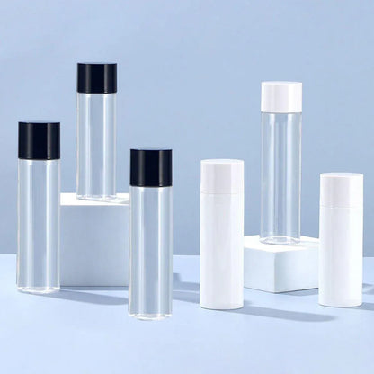 50/100/150ml Plastic Toner Lotion Bottles Refillable Travel Cosmetic Containers - Black Lid + Transparent V528-BOTTLE-10PCS-100ML-LTP-BLACK-859914