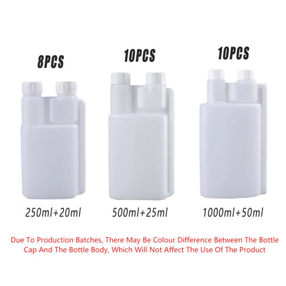 250-1000ml Plastic Twin Chamber Bottle with Tamper Evident Cap for Chemical Liquids - 10Pcs 500ml V528-BOTTLE-10PCS-500ML-331091