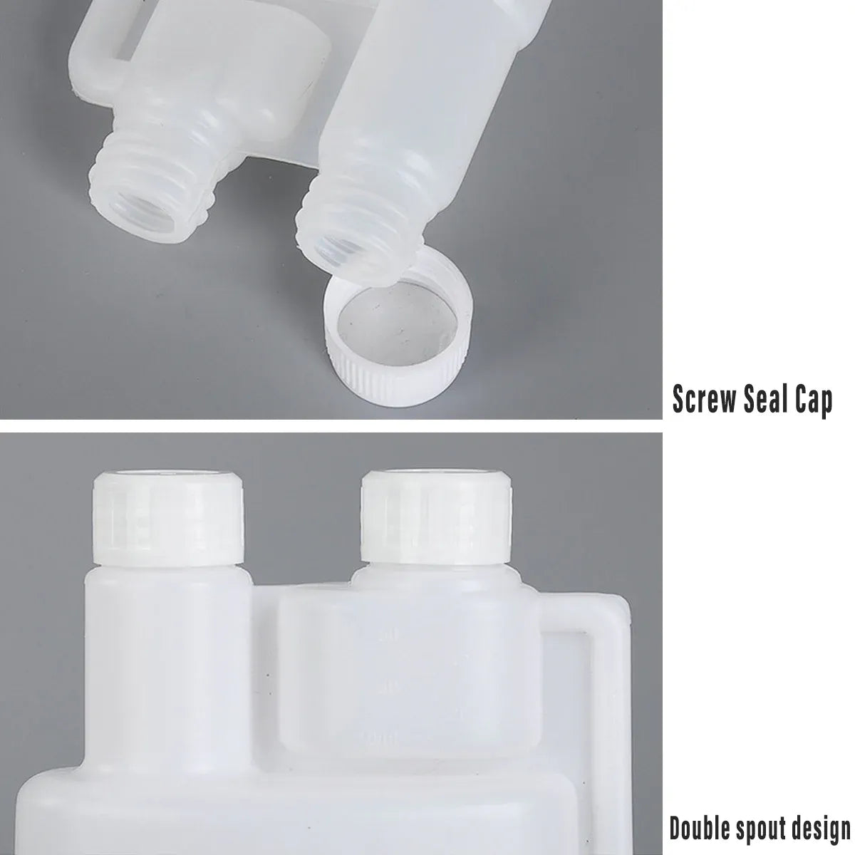 250-1000ml Plastic Twin Chamber Bottle with Tamper Evident Cap for Chemical Liquids - 10Pcs 500ml
