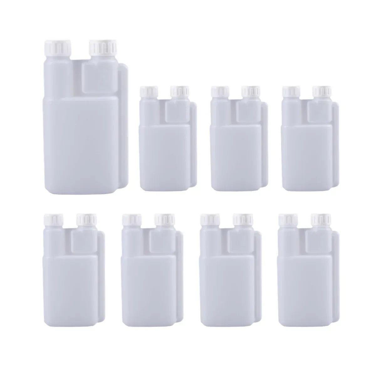 250-1000ml Plastic Twin Chamber Bottle with Tamper Evident Cap for Chemical Liquids - 10Pcs 500ml