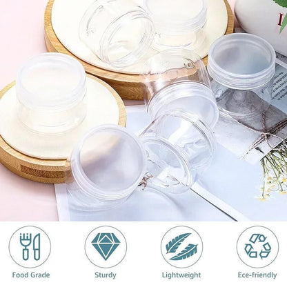10pcs Transparent Wide Mouth Plastic Jars with Cap Skin Care Cream Containers - 40ml V528-BOTTLE-10PCS-TRANSPARENT-02596