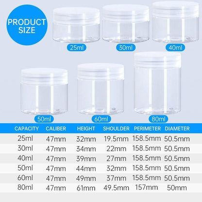 10pcs Transparent Wide Mouth Plastic Jars with Cap Skin Care Cream Containers - 50ml V528-BOTTLE-10PCS-TRANSPARENT-326523