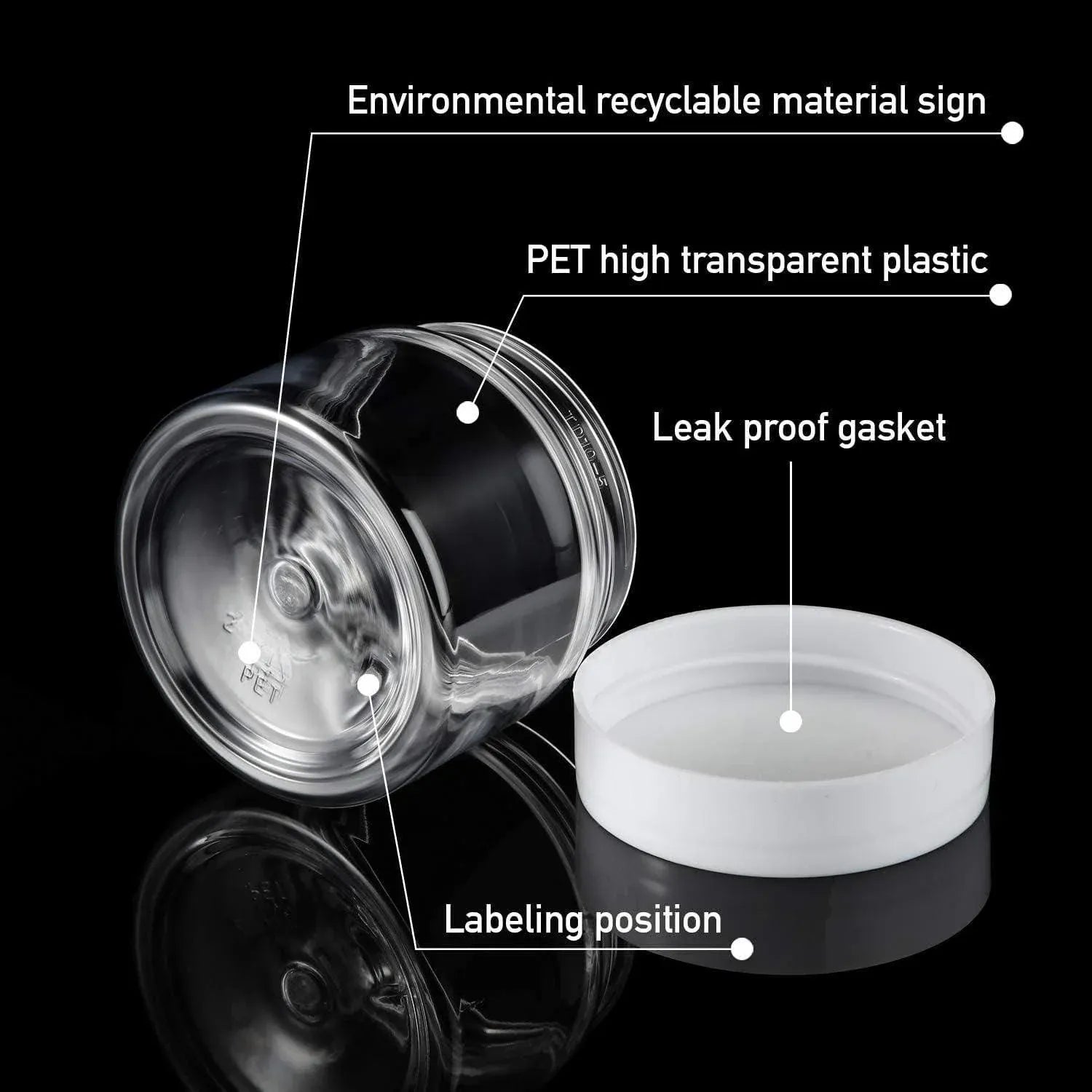 10pcs Transparent Wide Mouth Plastic Jars with Cap Skin Care Cream Containers - 50ml V528-BOTTLE-10PCS-TRANSPARENT-326523