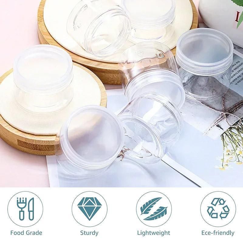 10pcs Transparent Wide Mouth Plastic Jars with Cap Skin Care Cream Containers - 50ml V528-BOTTLE-10PCS-TRANSPARENT-326523