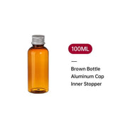 20pcs Brown Transparent Cosmetic Bottles with Aluminum Lids for Packaging - Brown-100ml V528-BOTTLE-20PCS-BROWN-100ML-583554