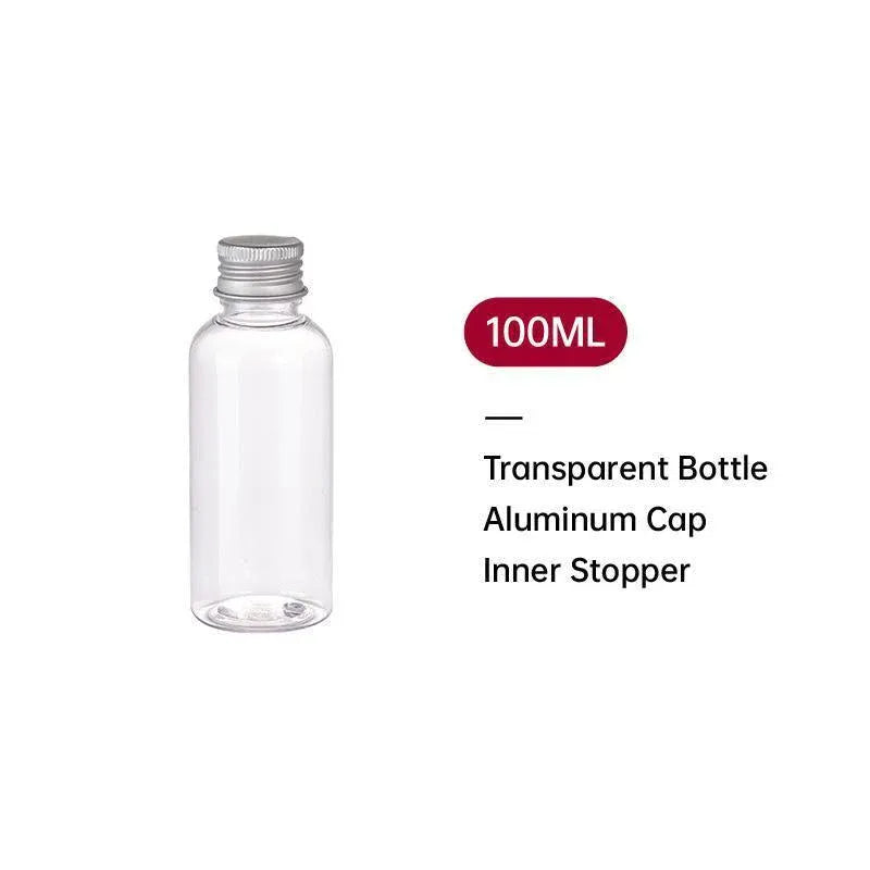 20pcs Brown Transparent Cosmetic Bottles with Aluminum Lids for Packaging - Brown-100ml V528-BOTTLE-20PCS-BROWN-100ML-583554