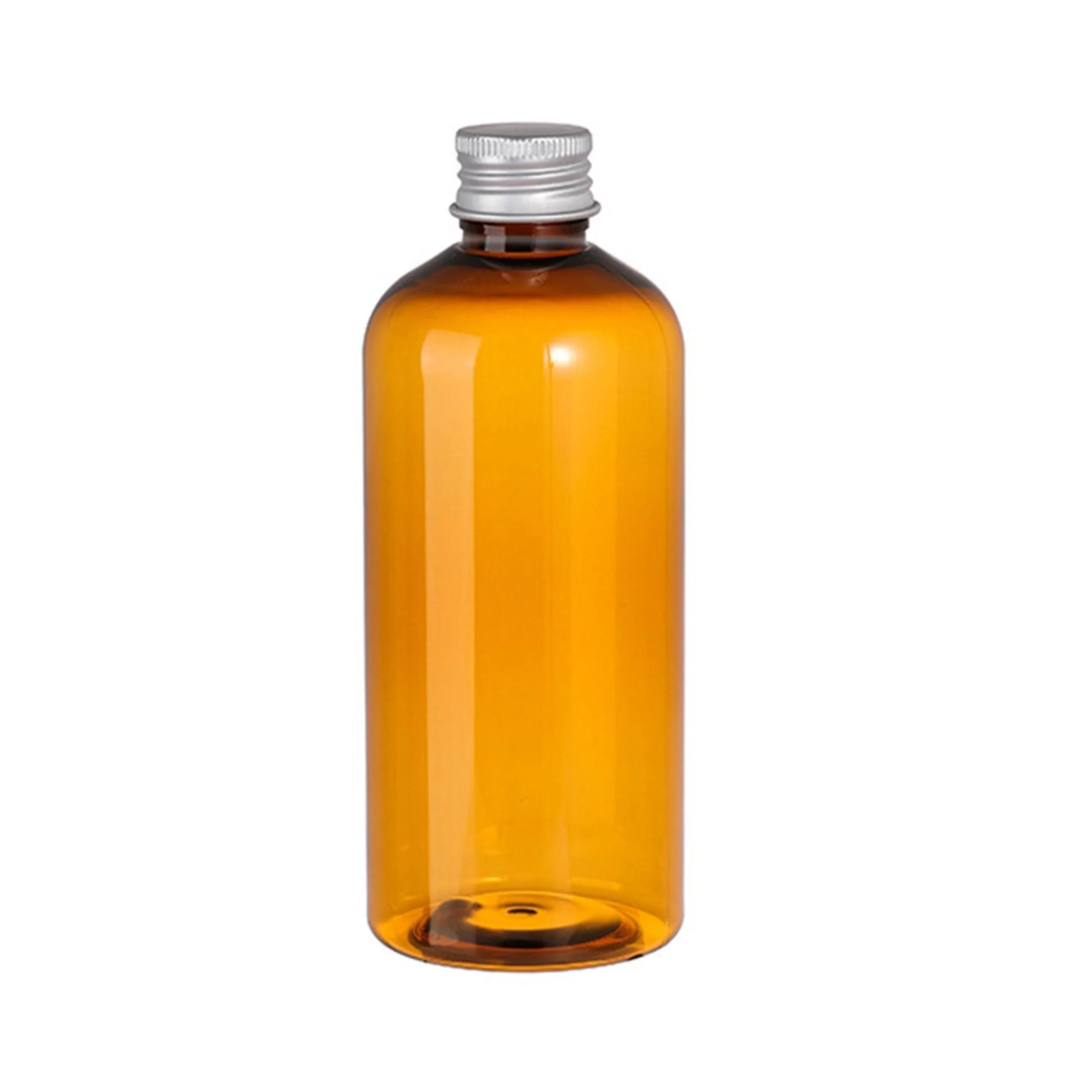20pcs Brown Transparent Cosmetic Bottles with Aluminum Lids for Packaging - Brown-300ml V528-BOTTLE-20PCS-BROWN-300ML-415075