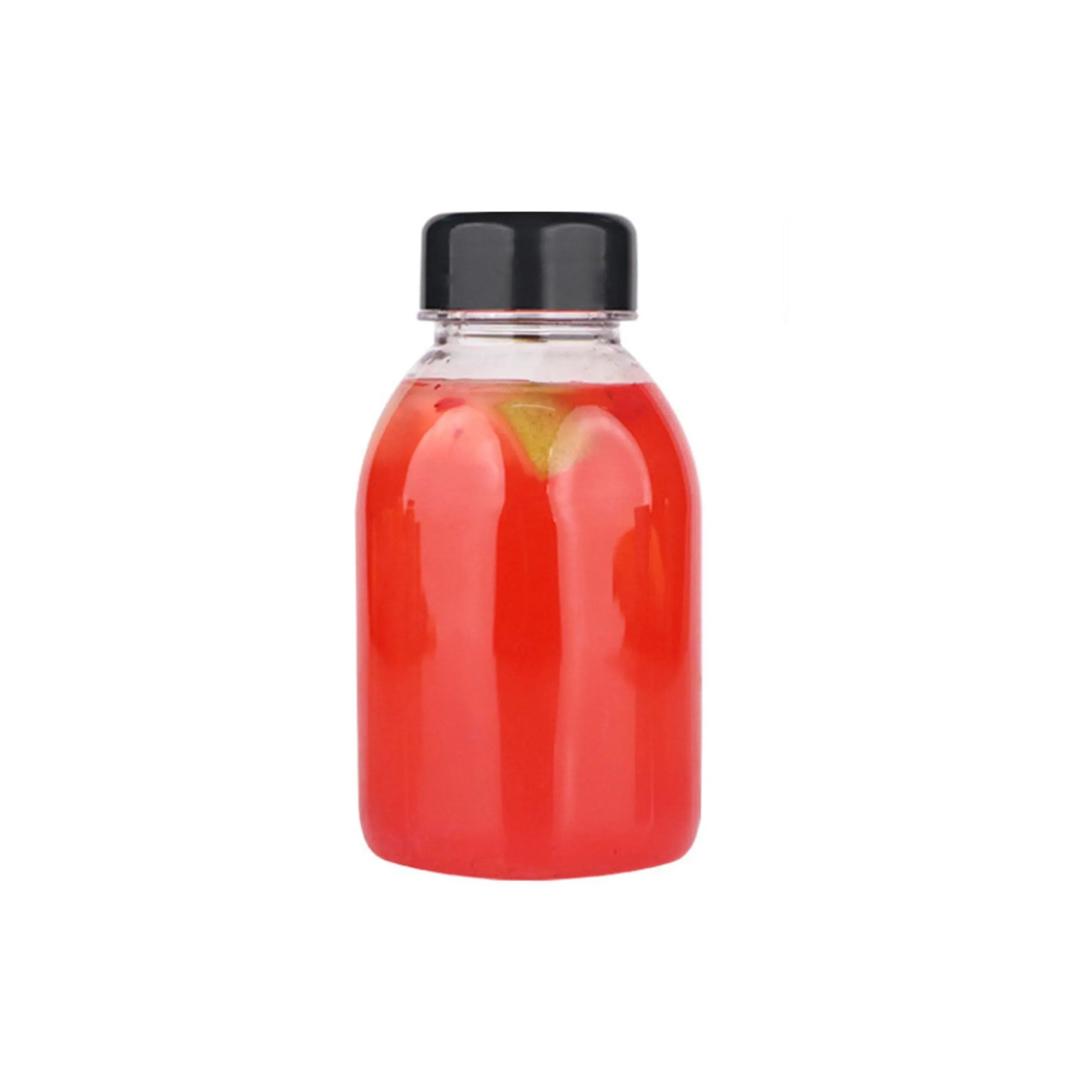 20pcs 250ml Reusable Plastic Juice Bottles 38mm Caliber Clear Beverage Container - Bottle-20pcs-Glossy -Black V528-BOTTLE-20PCS-GLOSSY-BLACK-230752