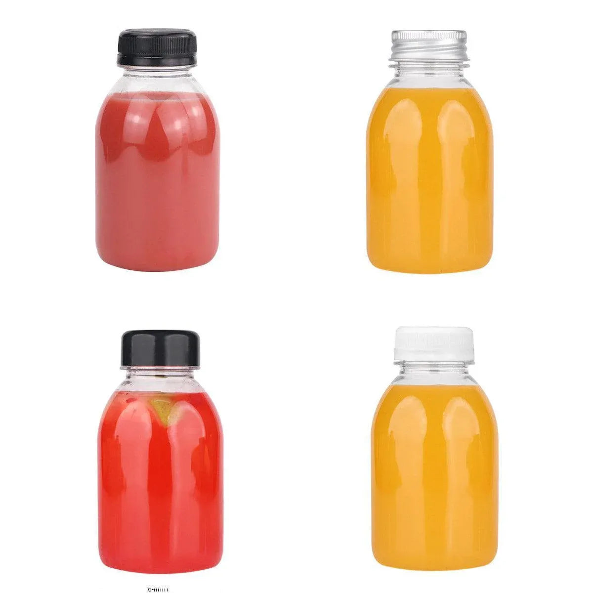 20pcs 250ml Reusable Plastic Juice Bottles 38mm Caliber Clear Beverage Container - Bottle-20pcs-Glossy -Black V528-BOTTLE-20PCS-GLOSSY-BLACK-230752