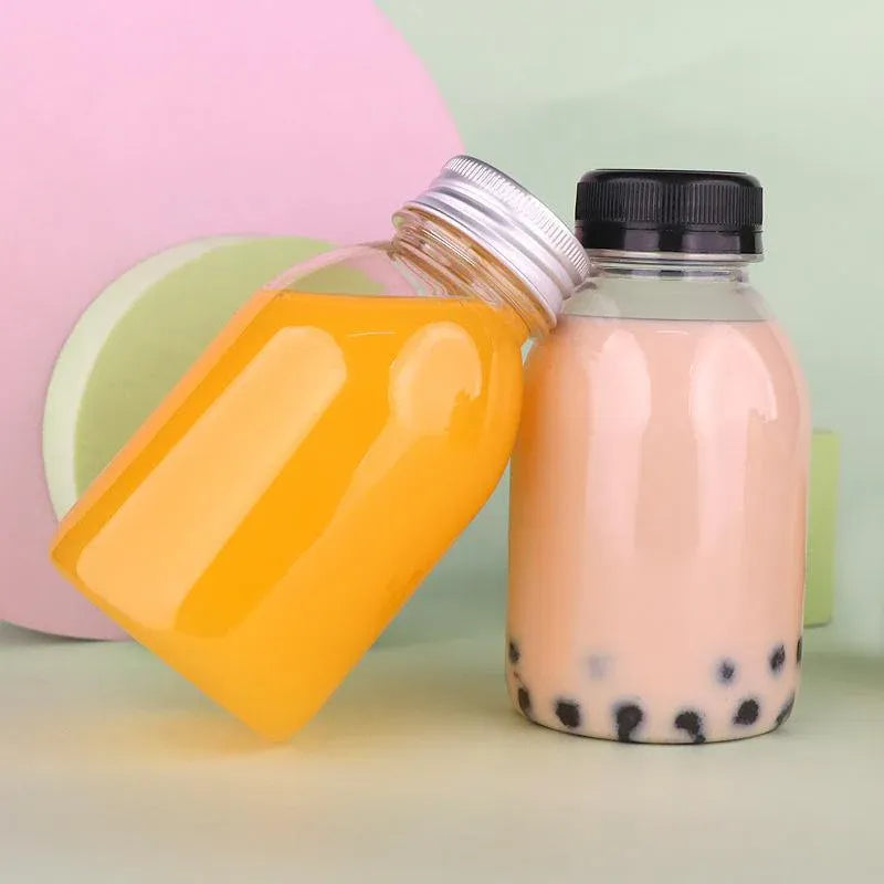 20pcs 250ml Reusable Plastic Juice Bottles 38mm Caliber Clear Beverage Container - Bottle-20pcs-Glossy -Black V528-BOTTLE-20PCS-GLOSSY-BLACK-230752