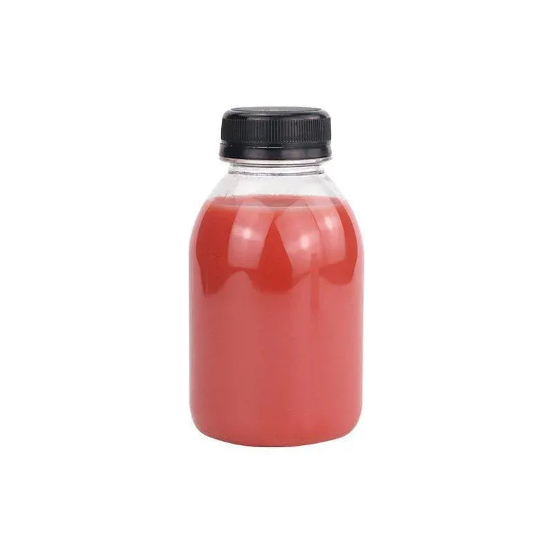 20pcs 250ml Reusable Plastic Juice Bottles 38mm Caliber Clear Beverage Container - Bottle-20pcs-Glossy -Black V528-BOTTLE-20PCS-GLOSSY-BLACK-230752