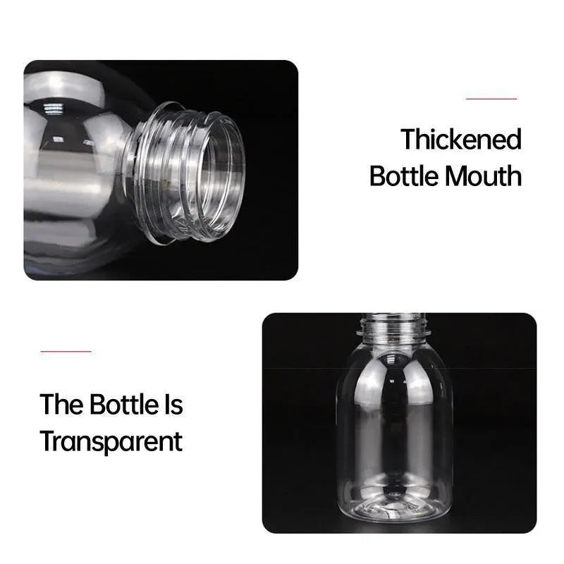 20pcs 250ml Reusable Plastic Juice Bottles 38mm Caliber Clear Beverage Container - Bottle-20pcs-Glossy -Black V528-BOTTLE-20PCS-GLOSSY-BLACK-230752